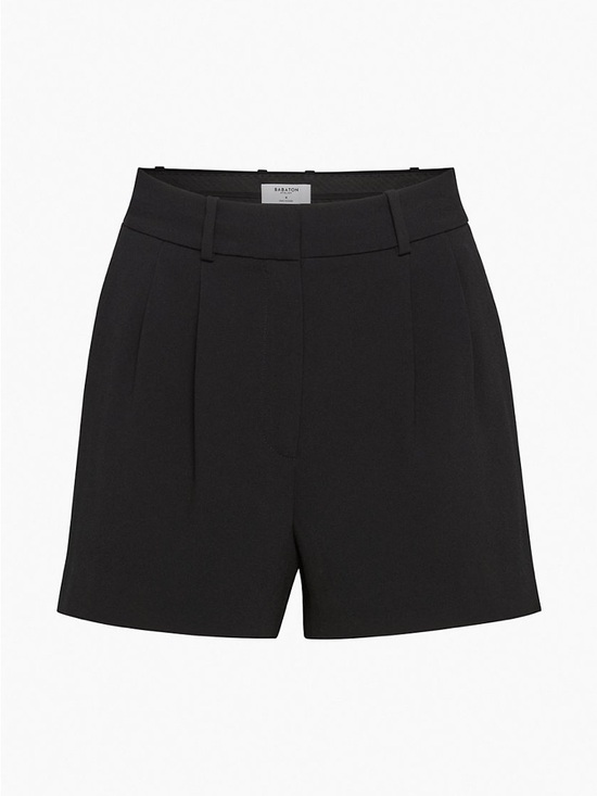 Babaton Pants - Aritzia Babaton Effortless Black Tailored Pleated High-Rise Shorts